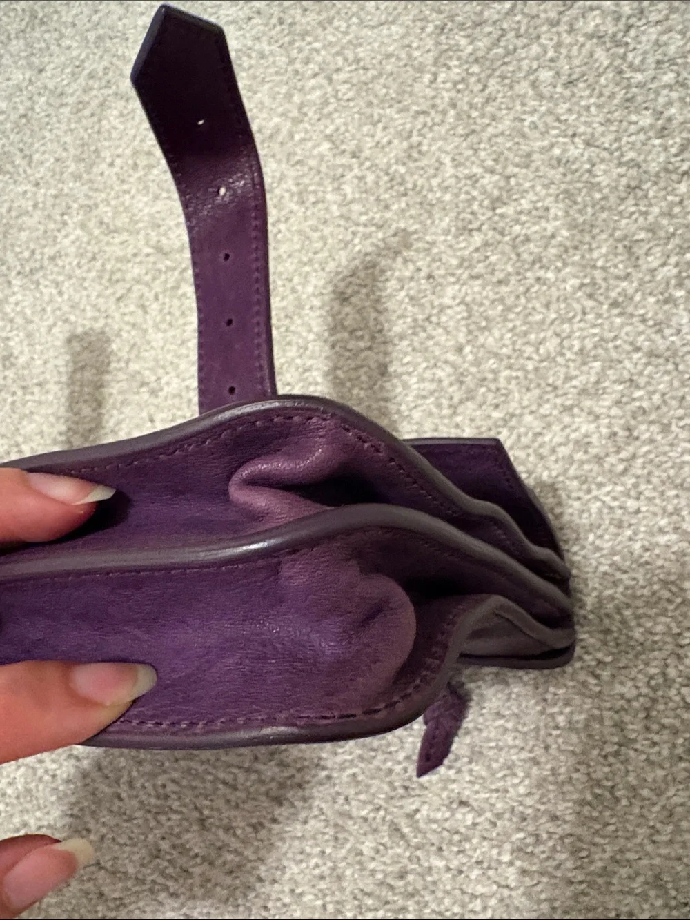Proenza Schouler Purple Leather Clutch with Gold Hardware